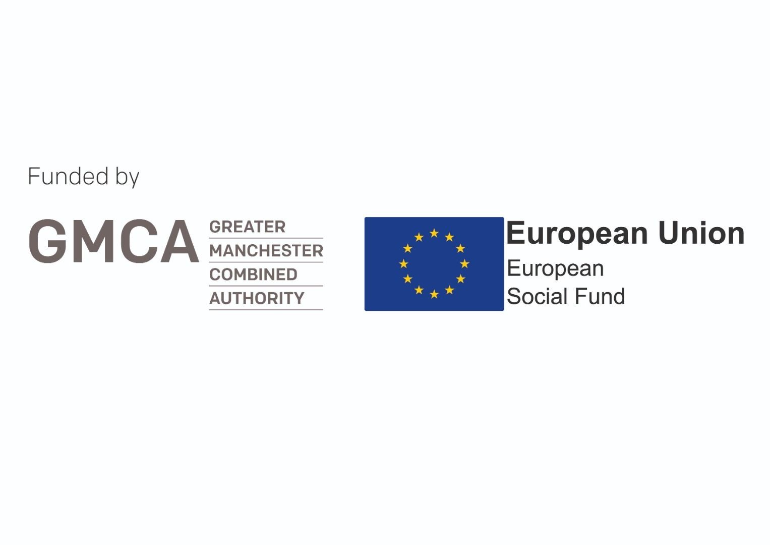 Greater Manchester Combined Authority Logo & European Social Union Fund Logo